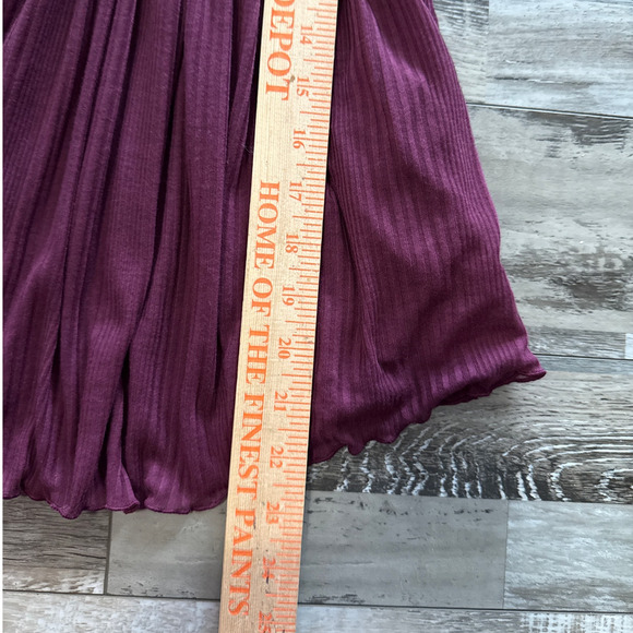 Free People Burgundy Day Dreaming Babydoll Boho Ruffle Top XS Sheer Romantic - Picture 8 of 10